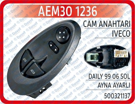 AEM 301236 Cam Anahtari Iveco Daily 99 06 Sol Ayna Ayarli
